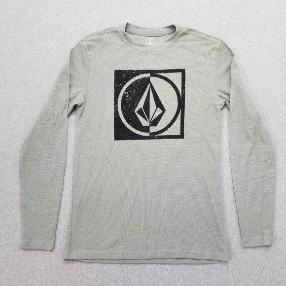 Volcom Shirt Mens Small Green Logo‎ Long Sleeve - Picture 1 of 7